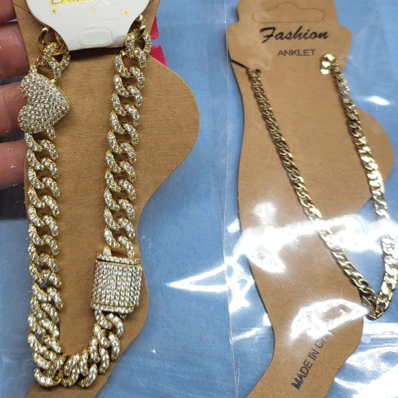 Laminated gold ankle bracelet - Picture 1 of 2